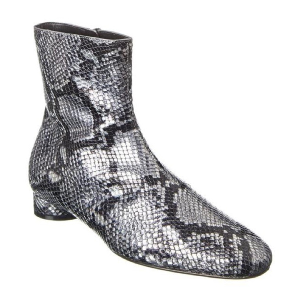 Balenciaga Oval Leather Python Booties